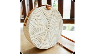 rattan circle sling bags knitted embroidery handmade